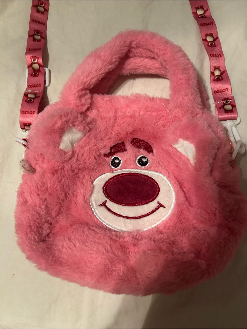 Disney Pixar Toy Story Bear Miniso Lotso Plush Bag Purse Fun Shoulder Bag